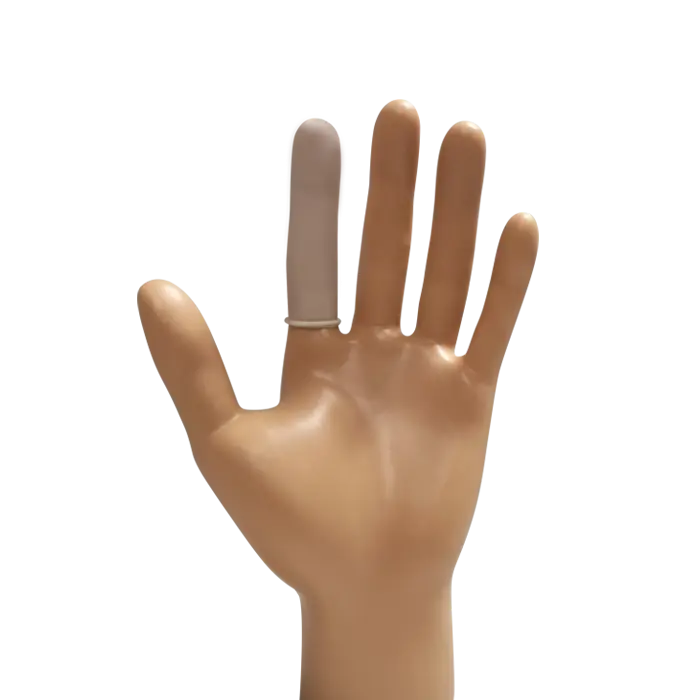 Doigtier roulé en latex sans poudre - sachet de 100