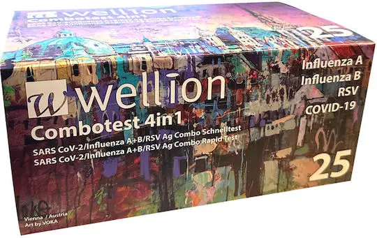 Test antigénique Combotest 4 en 1 SARS CoV-2, grippes A et B, VRS - Boîte de 25 - Wellion