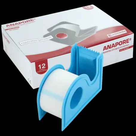 [spana9x2x12ad] Sparadrap non tissé Microporeux avec dévidoir | ANAPORE (9,14 x 2,5 boite de 12 rlx)