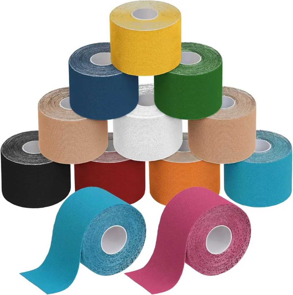 12 K TAPE - Bandes Adhésifs de Kinésiologie multi Couleurs  - 5 m x 5 cm