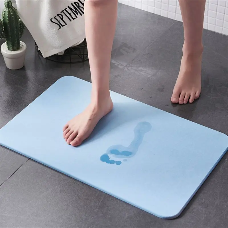 [SB-dia-6040-bleu] Sortie de bain antidérapante en diatomite (bleu clair)