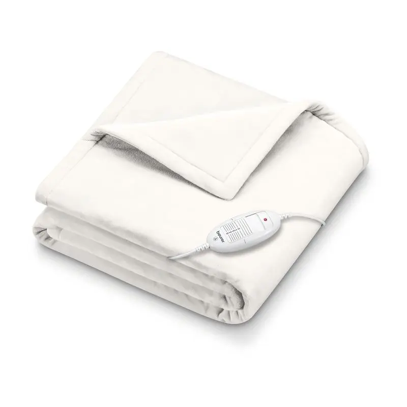 Couverture polaire chauffante - 180 x 130 cm  (blanche)