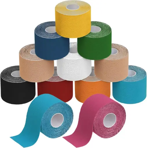 [tape12-mC] 12 K TAPE - Bandes Adhésifs de Kinésiologie multi Couleurs  - 5 m x 5 cm