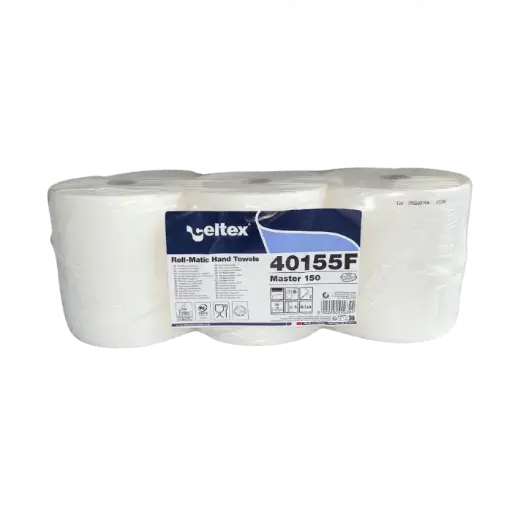 [CELC40155] Essuie-mains gaufré Bobine de 150m, pure ouate de cellulose système Autocut | Lot de 6