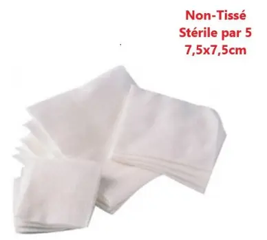 [LCH_78504_16105000485] Compresses en non-tissé stériles, 7.5 cm x 7.5 cm, boîte de 50 sachets de 5 compresses