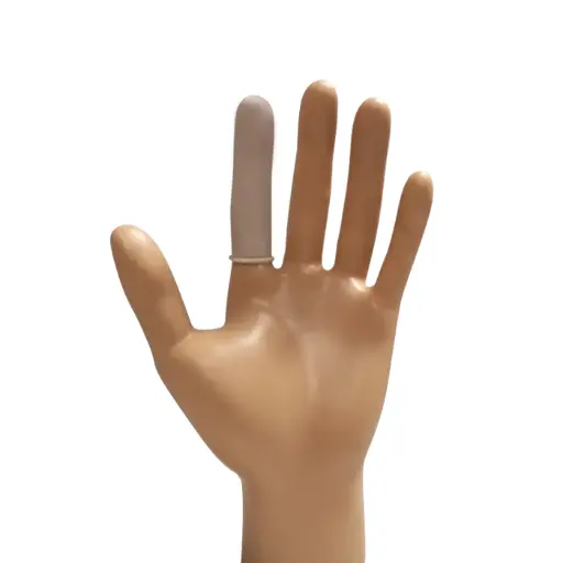 Doigtier roulé en latex sans poudre - sachet de 100