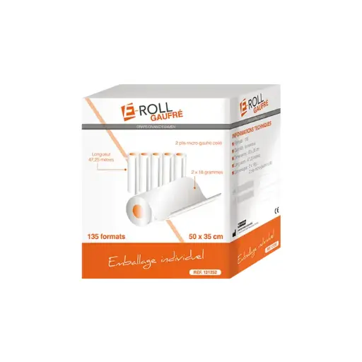 [121252] Drap d'examen E-ROLL gaufré - 135 formats (50x35cm) - x9